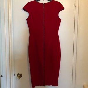 Zara red dress with zip in back from top to bottom